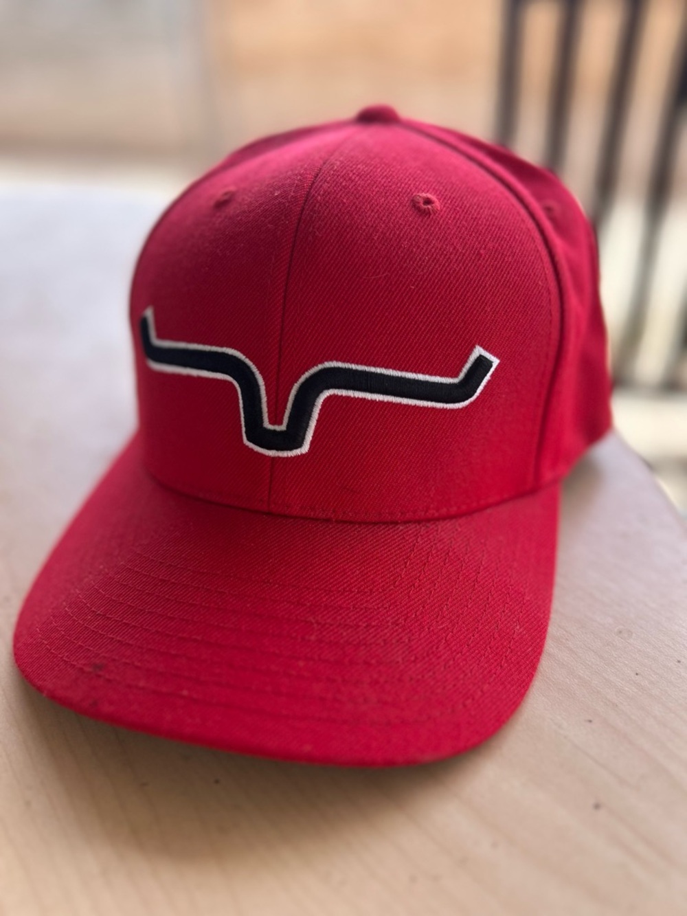 Kimes Ranch Red  Cap with Black & White Longhorn Logo